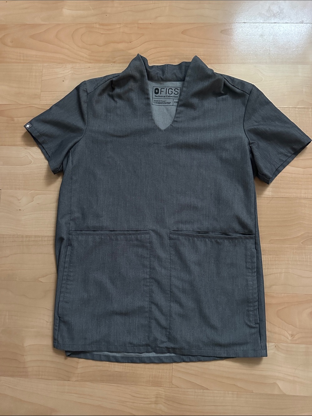 FIGS Slate Gray V-Neck Scrub Top